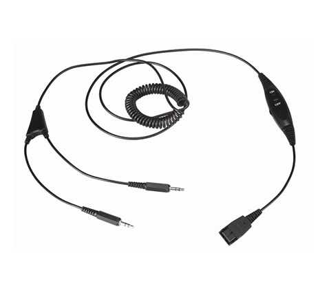 Eartec Office 3.5mm stereo QD Lead with volume and mute key EAR-QD003